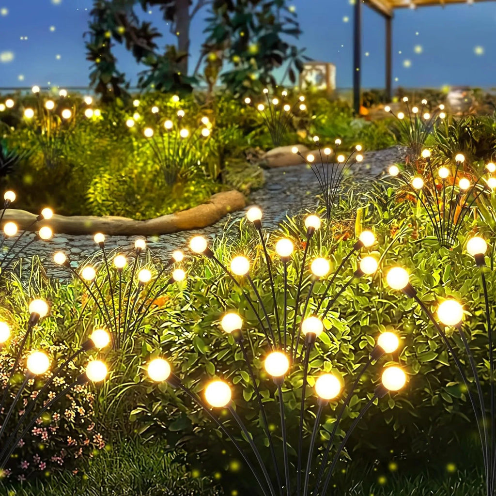 Luces LED Solares para Jardín con Estilo de Luciérnagas - Resistente al Agua y Energía Solar (6/8/10 LEDs)