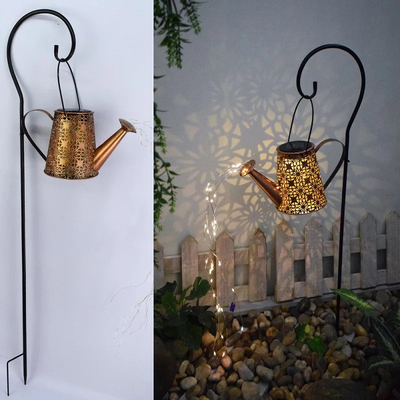 ámpara Solar de Riego en Forma de Regadera – Luz Colgante Decorativa para Jardín